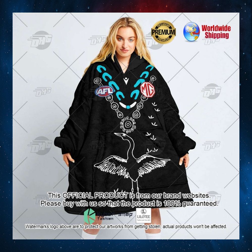 personalized afl port adelaide indigenous mg hoodie blanket 3 562