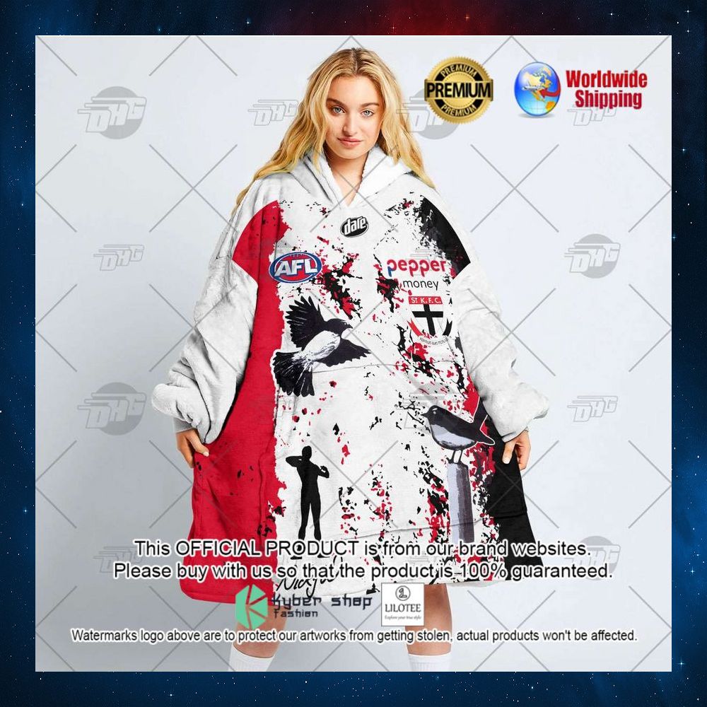 personalized afl st kilda indigenous pepper monney hoodie blanket 3 536