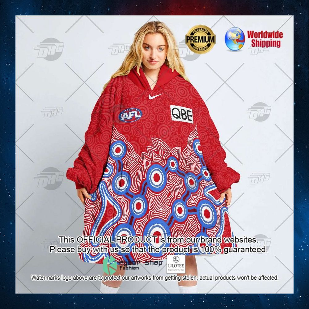 personalized afl sydney swans indigenous qbe hoodie blanket 3 381
