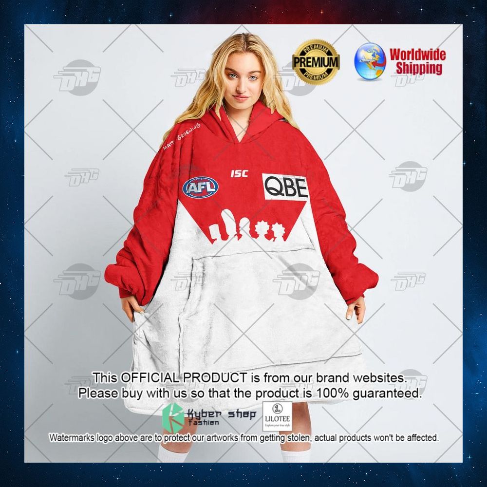 personalized afl sydney swans the simpsons qbe hoodie blanket 3 887