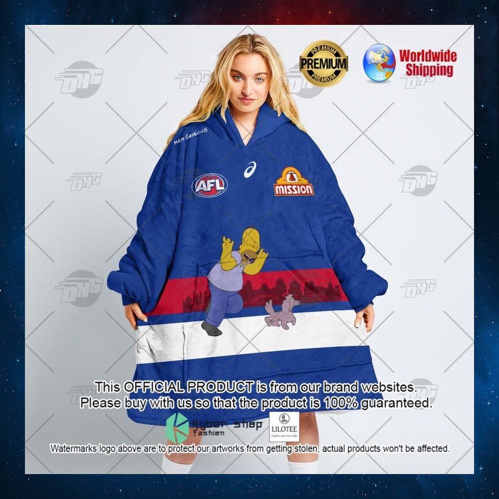 personalized afl western bulldogs the simpsons mission hoodie blanket 3 540