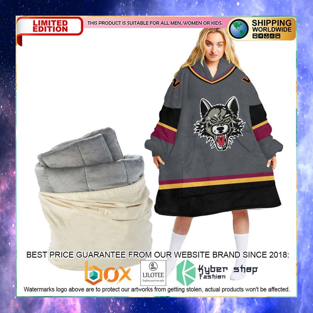 personalized ahl chicago wolves oodie blanket hoodie 1 513