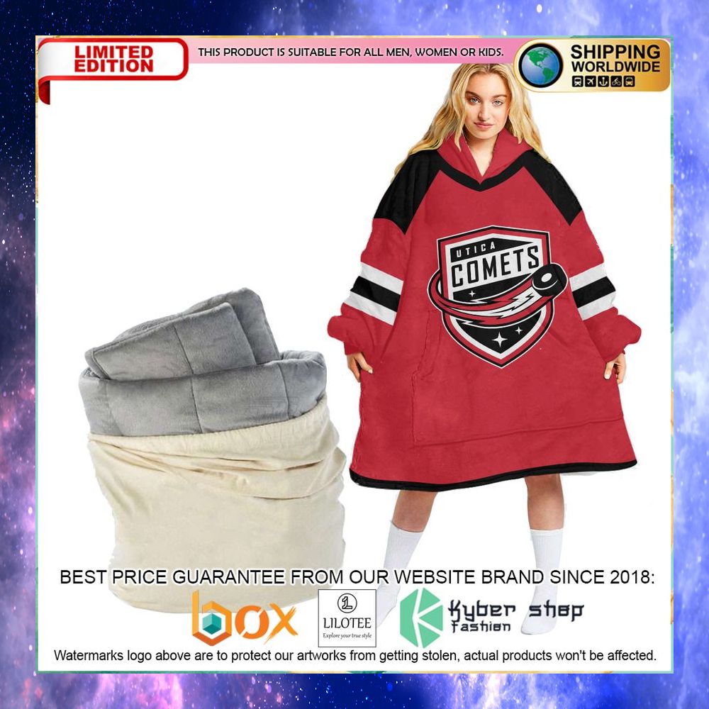 personalized ahl utica comets oodie blanket hoodie 2 468