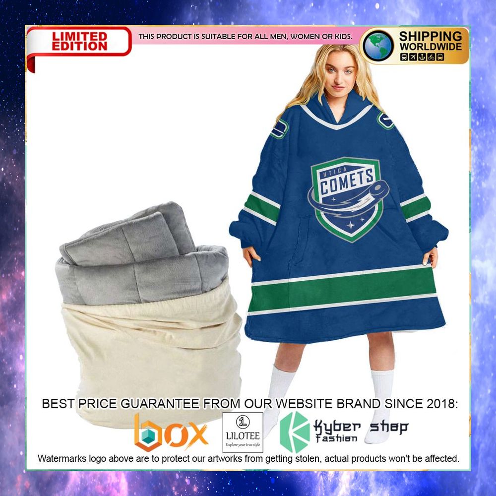 personalized ahl utica comets team oodie blanket hoodie 1 683