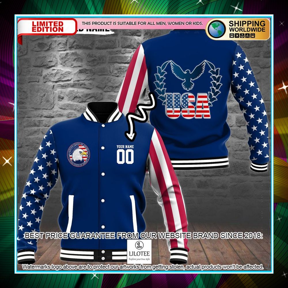 personalized america eagle baseball jacket 1 428