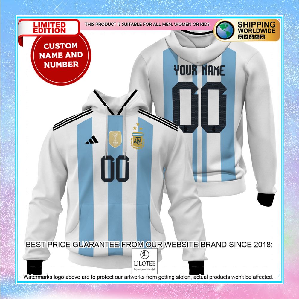 personalized argentina football team 3 stars 3d hoodie shirt 1 518