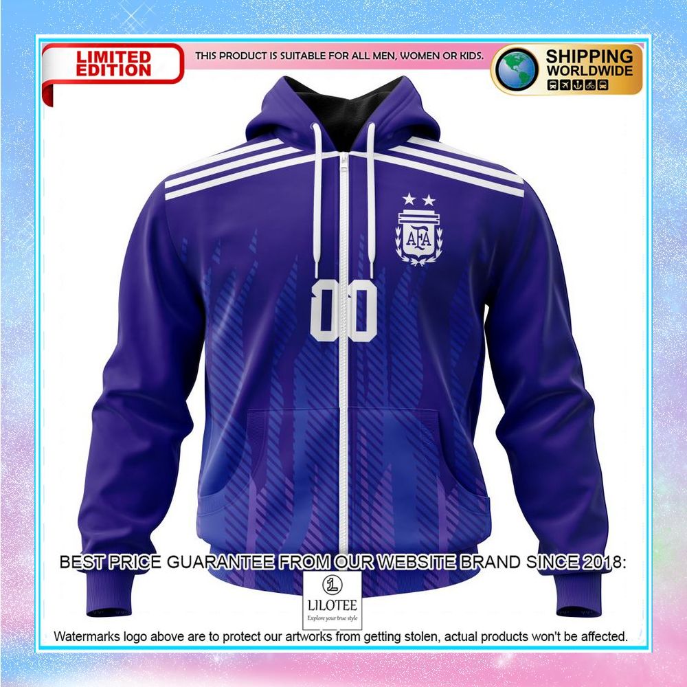 personalized argentina world cup 2022 away shirt hoodie 2 30