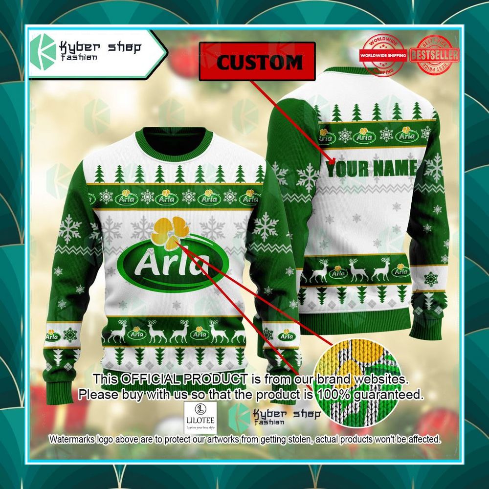 personalized arla ugly christmas sweater 1 886