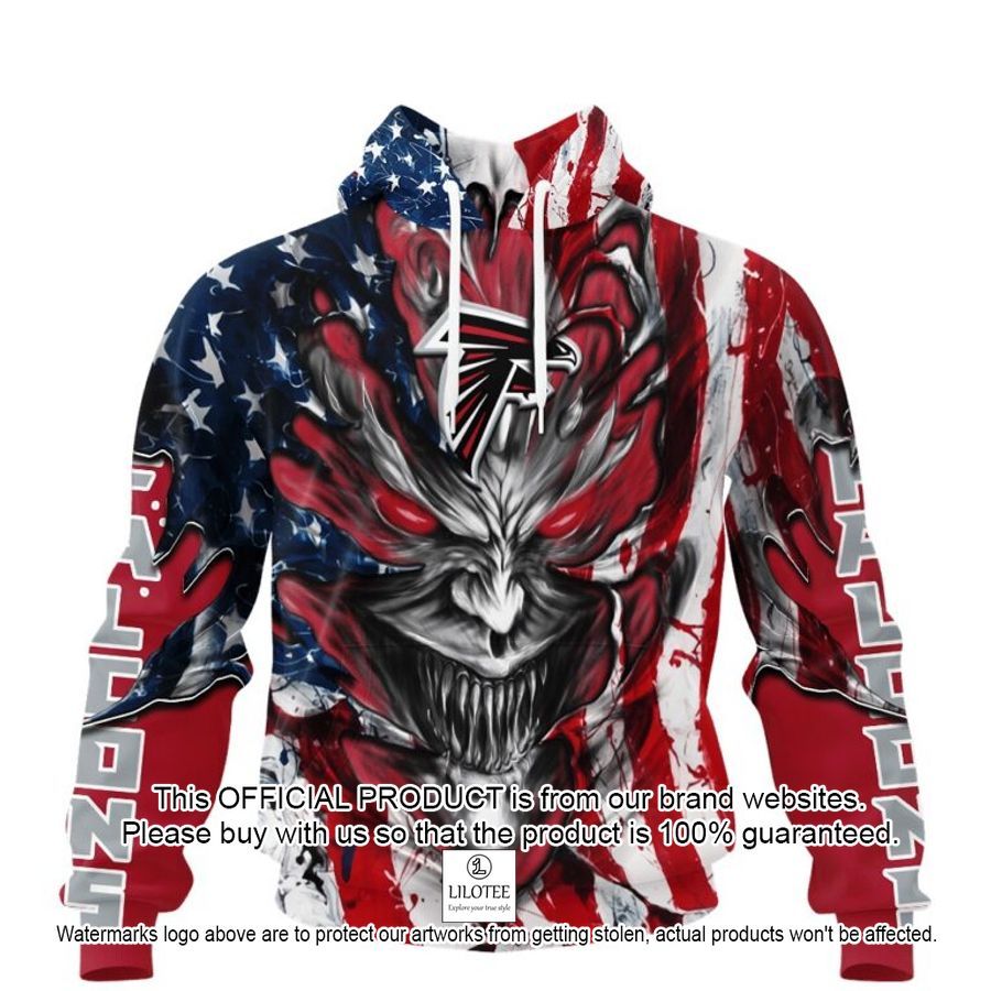 personalized atlanta falcons demon face american flag shirt hoodie 1 436