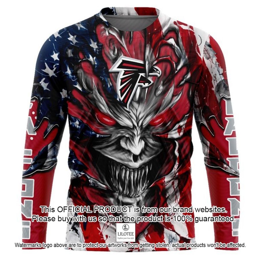 personalized atlanta falcons demon face american flag shirt hoodie 2 245