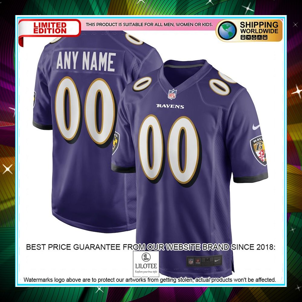 personalized baltimore ravens purple football jersey 1 430