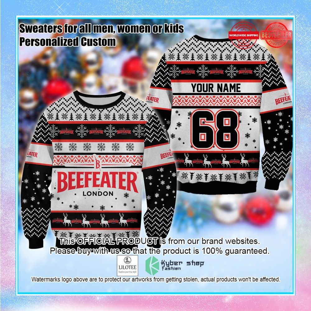 personalized beefeater london ugly sweater 1 174