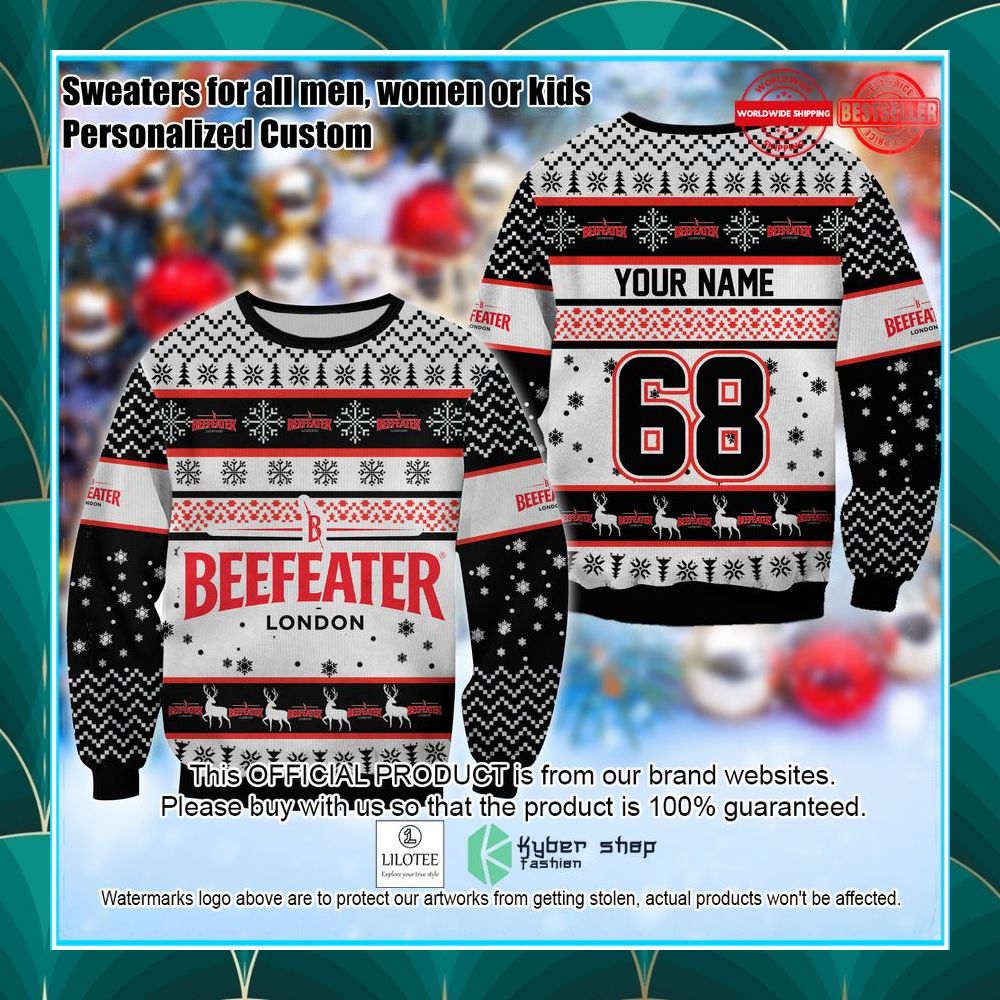 personalized beefeater london ugly sweater 1 468