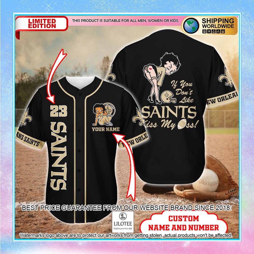 personalized betty boop new orleans saints baseball jersey 1 854