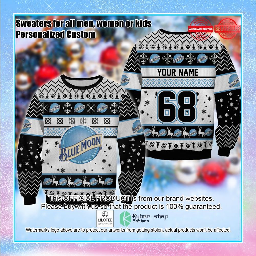 personalized blue moon ugly sweater 1 124