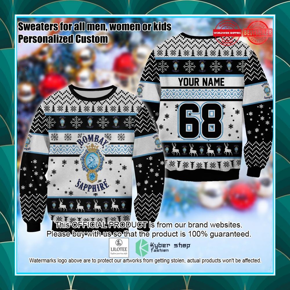 personalized bombay sapphire ugly sweater 1 160