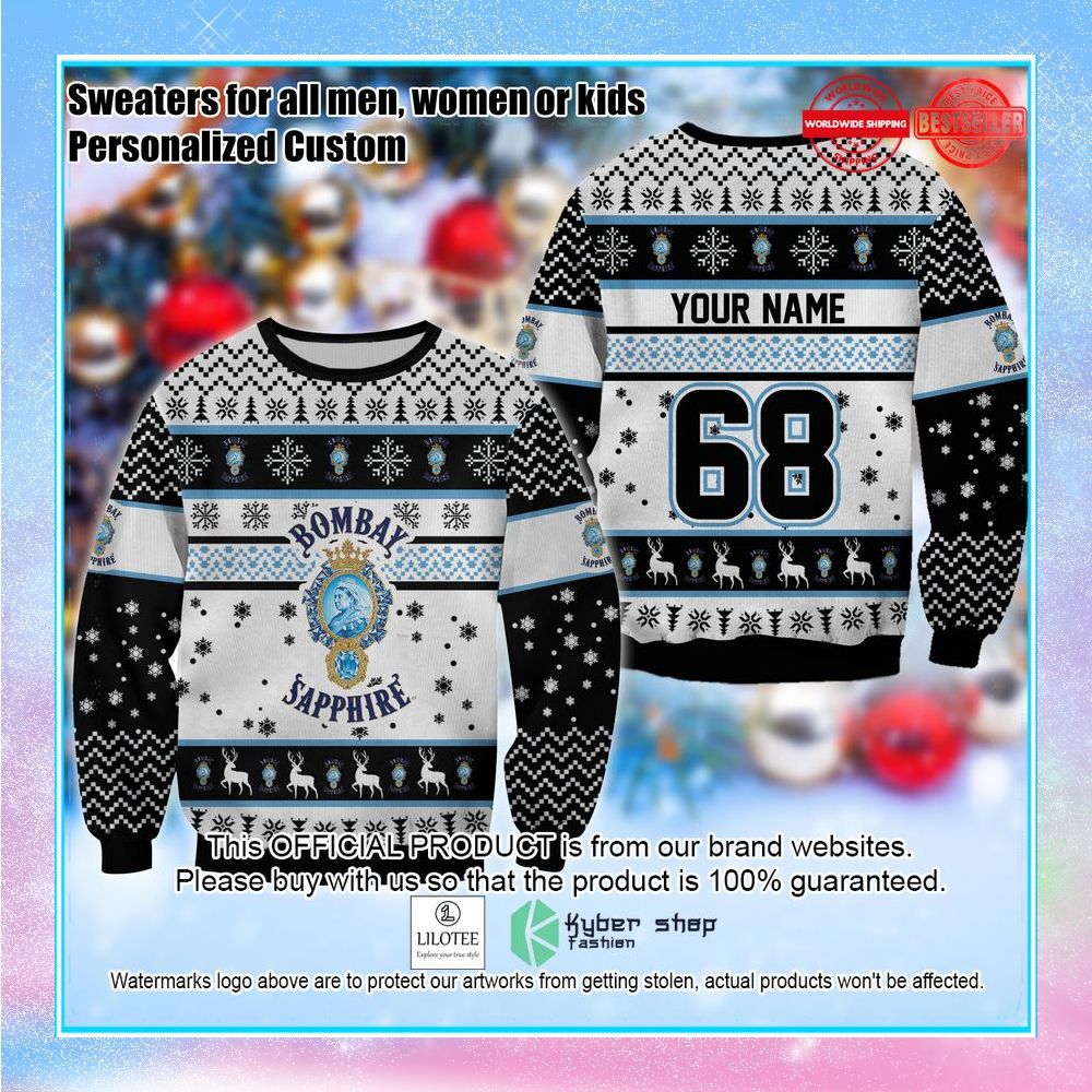 personalized bombay sapphire ugly sweater 1 96
