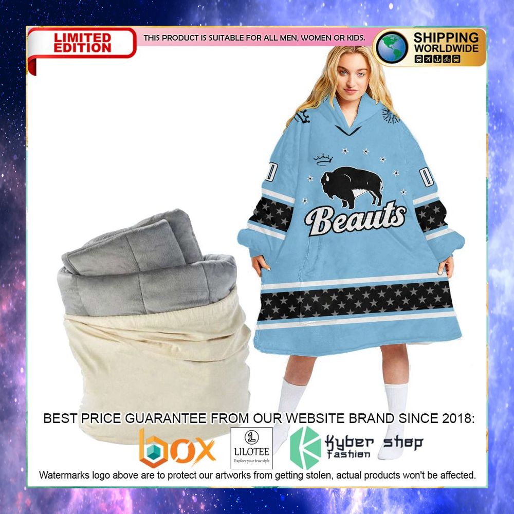 personalized buffalo beauts team oodie blanket hoodie 1 669