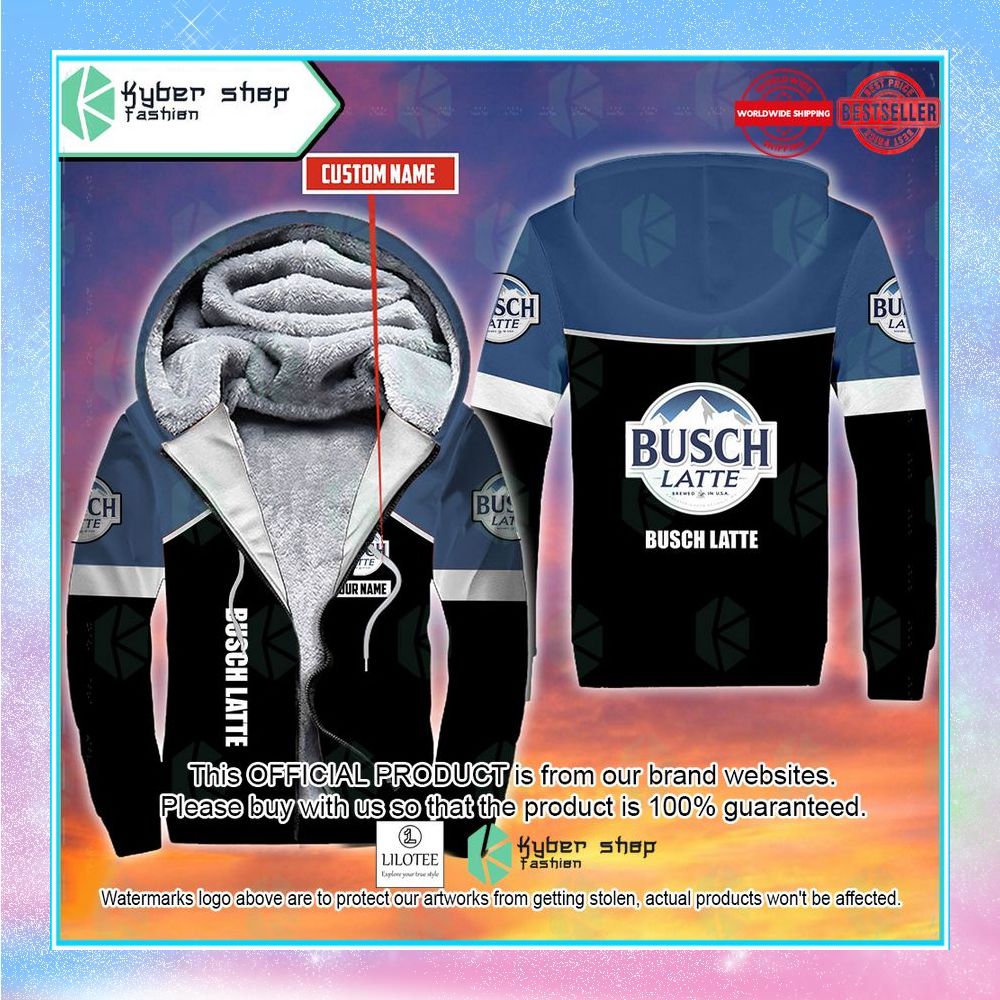 personalized busch latte fleece hoodie 1 945