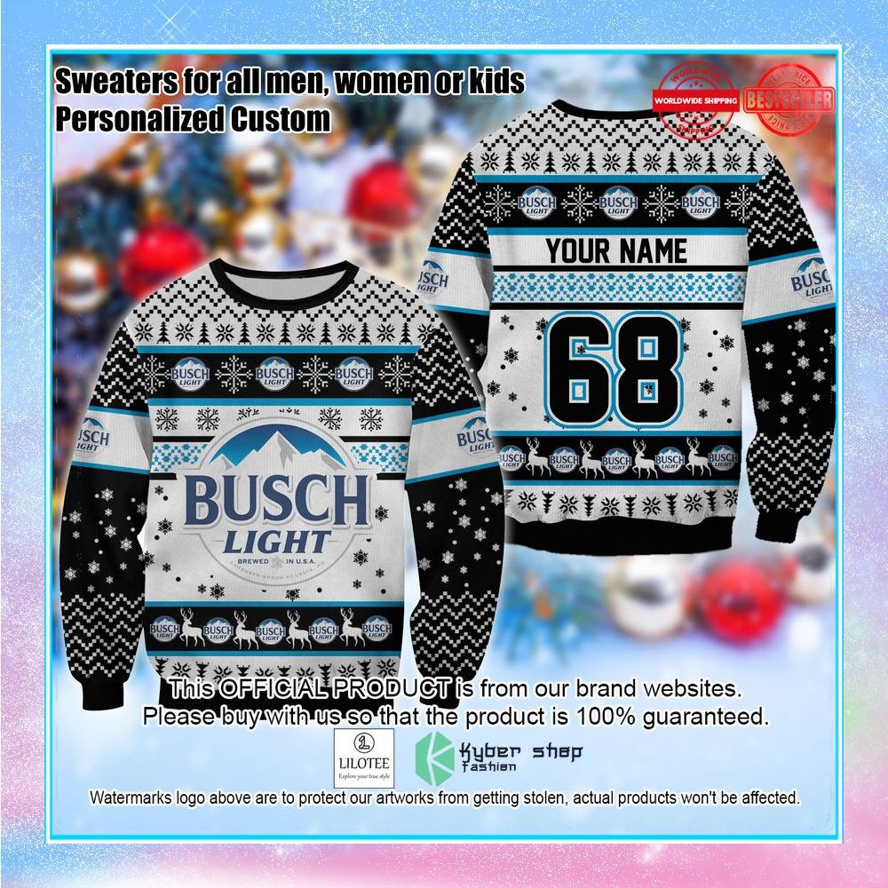 personalized busch light ugly sweater 1 518