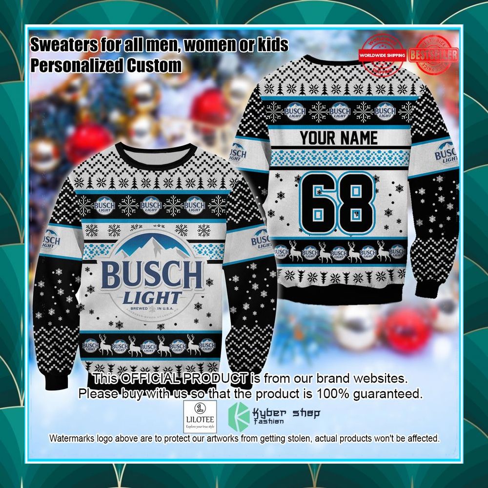 personalized busch light ugly sweater 1 629