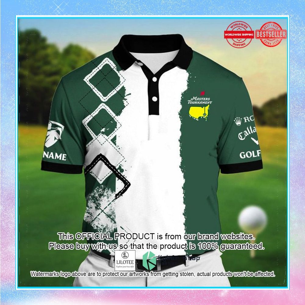 personalized callaway masters rolex golf green polo shirt 1 969