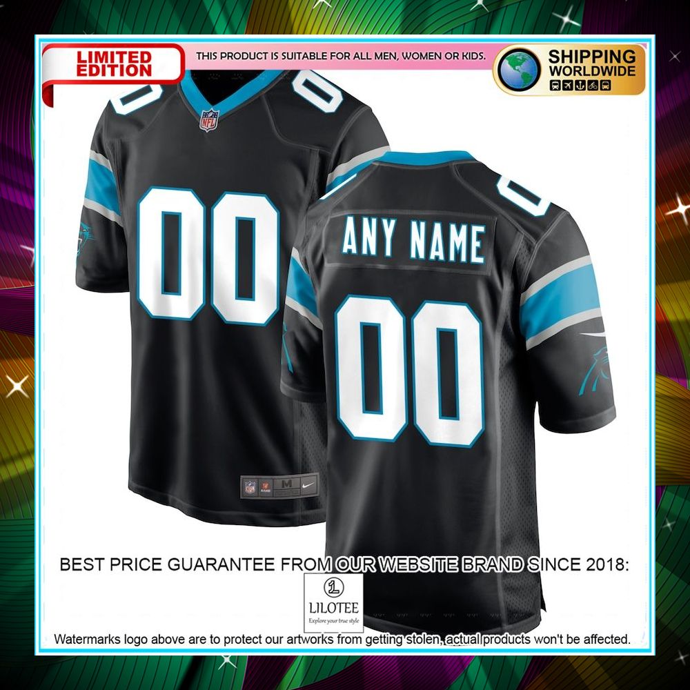 personalized carolina panthers black football jersey 1 673