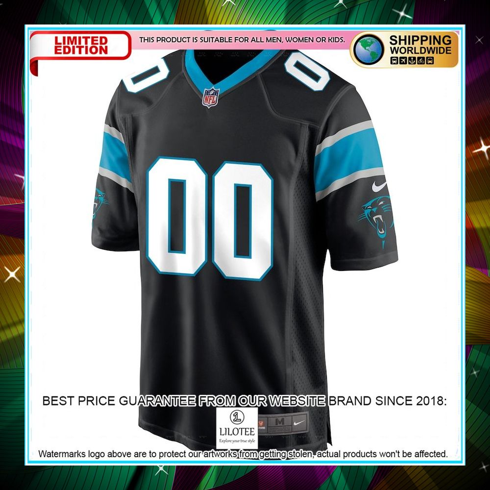 personalized carolina panthers black football jersey 2 156