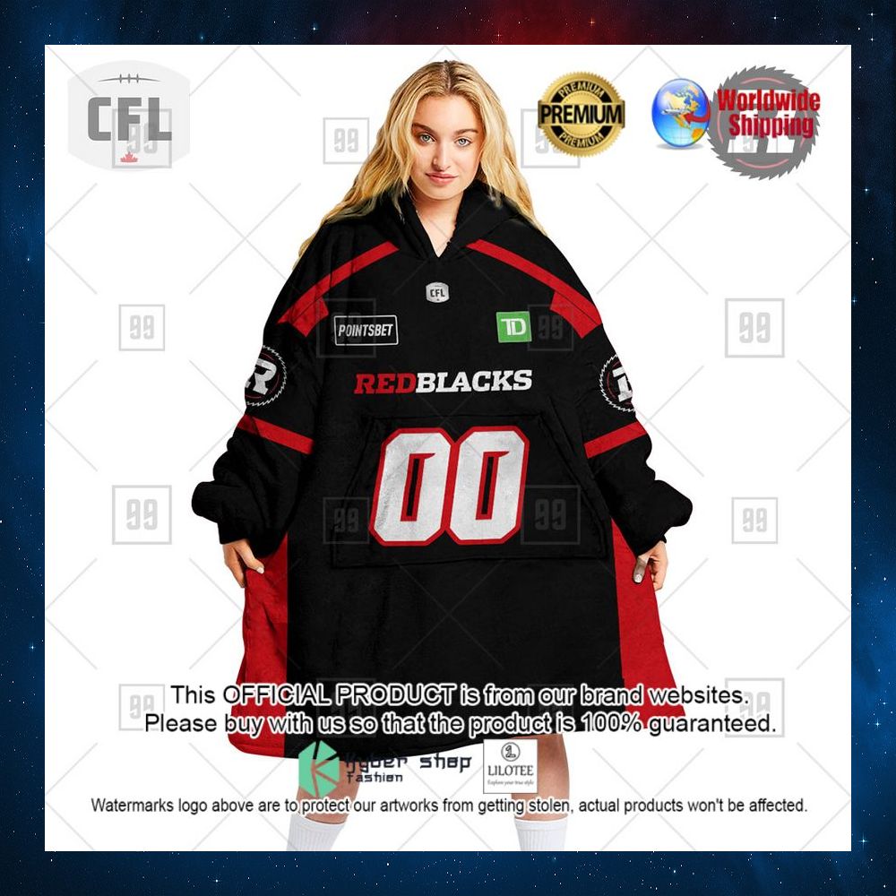 personalized cfl ottawa redblacks 2022 hoodie blanket 1 529