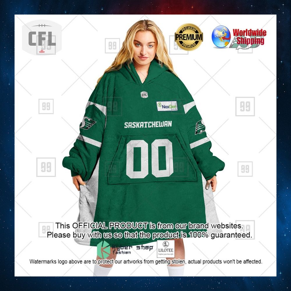 personalized cfl saskatchewan roughriders 2022 hoodie blanket 1 968
