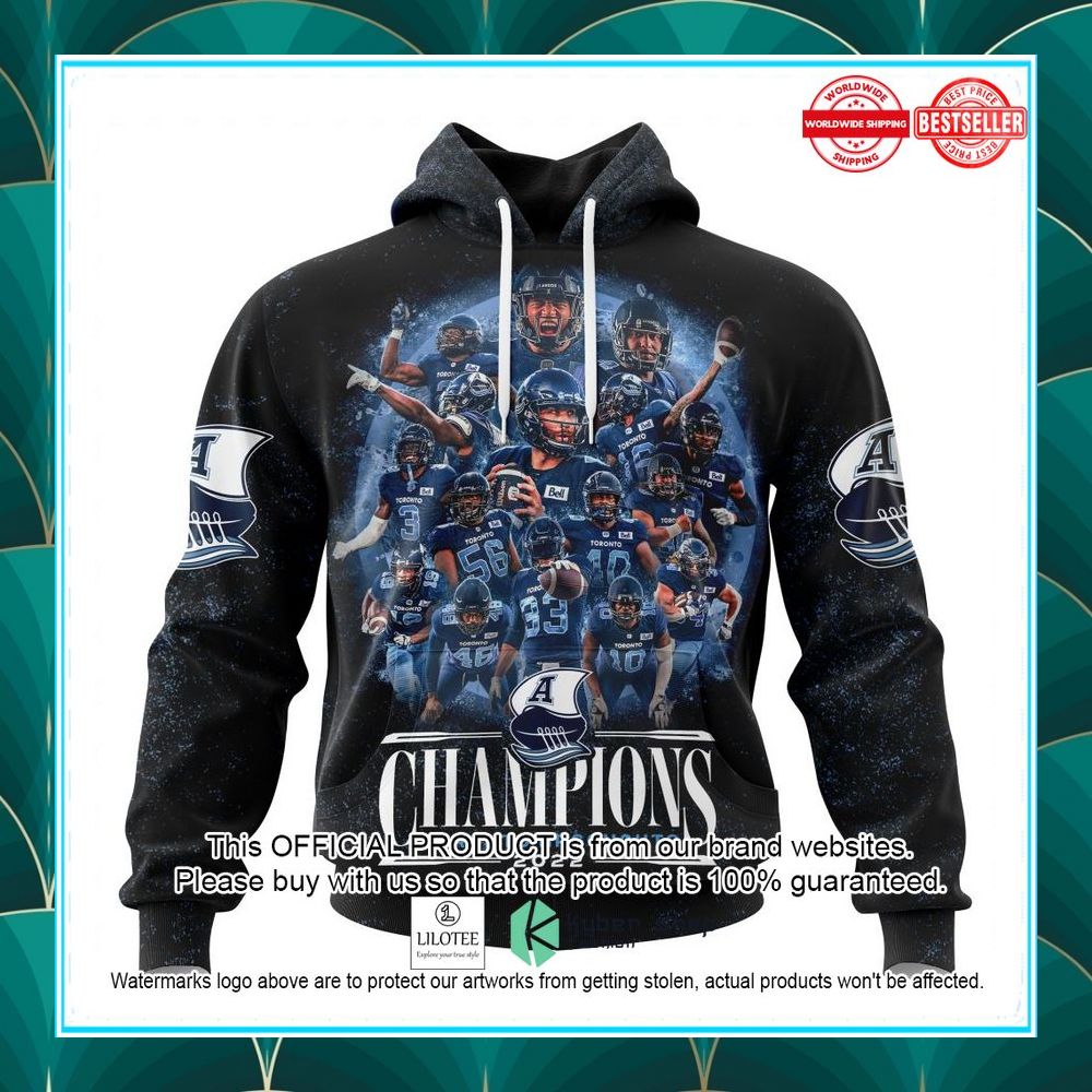 personalized cfl toronto argonauts 2022 grey cup champions 3d shirt hoodie 1 272