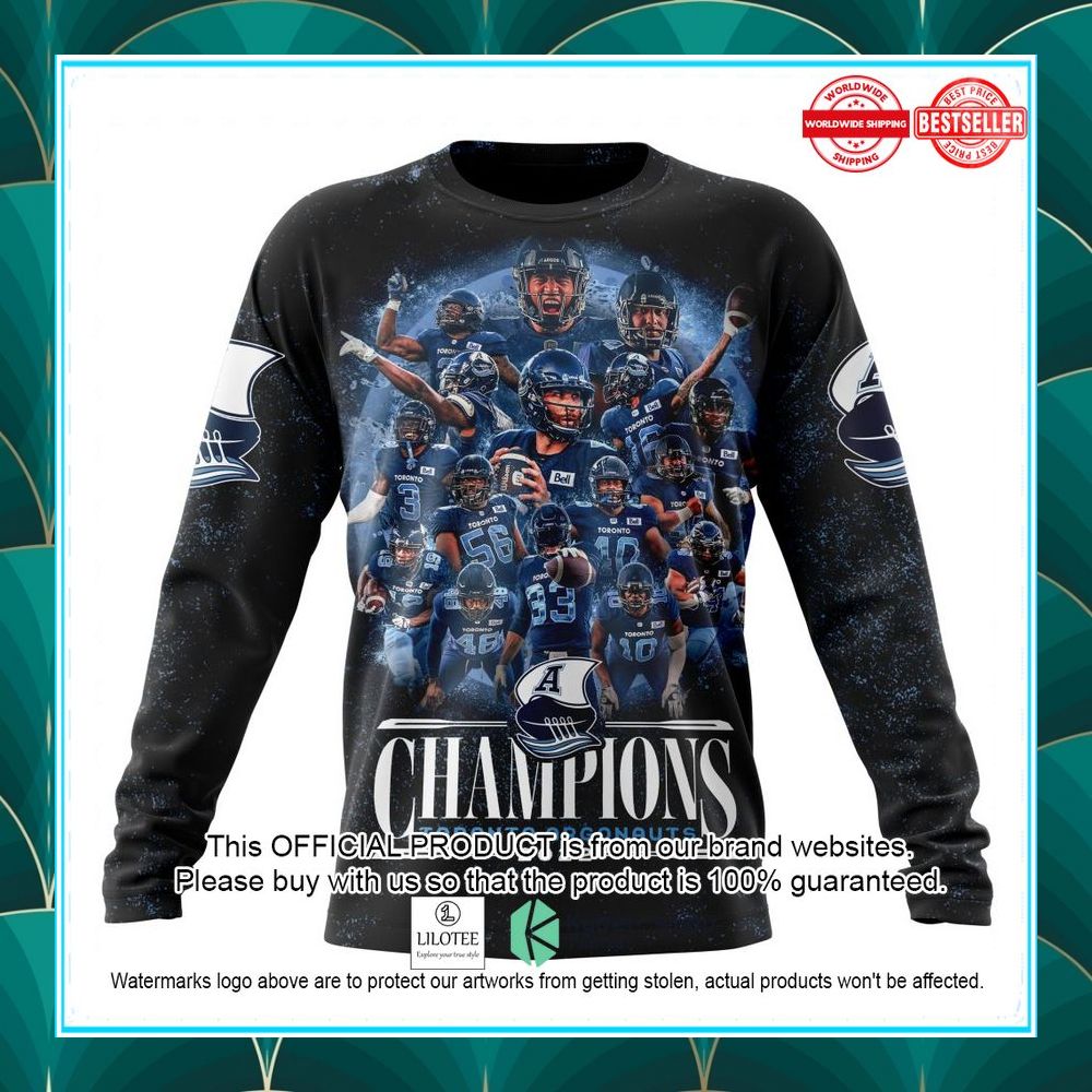 personalized cfl toronto argonauts 2022 grey cup champions 3d shirt hoodie 4 993