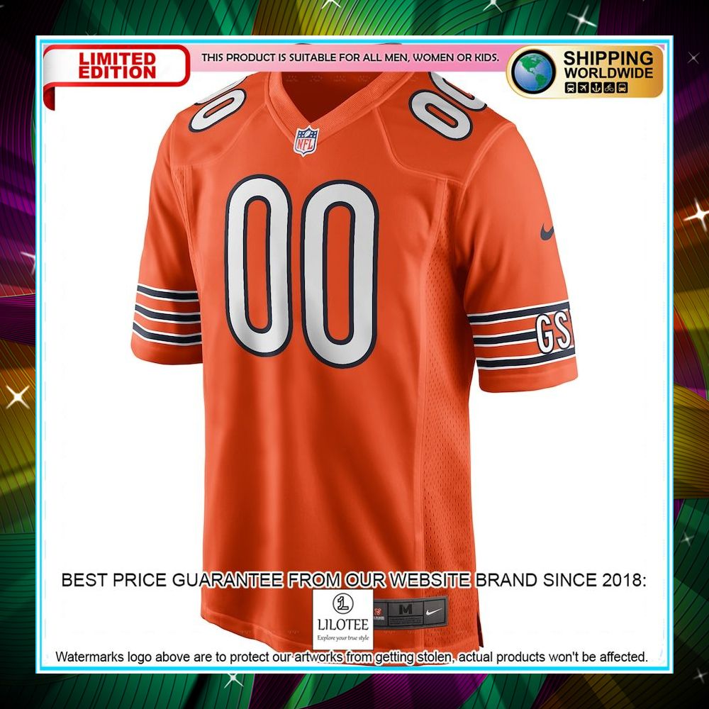 personalized chicago bears alternate orange football jersey 2 990