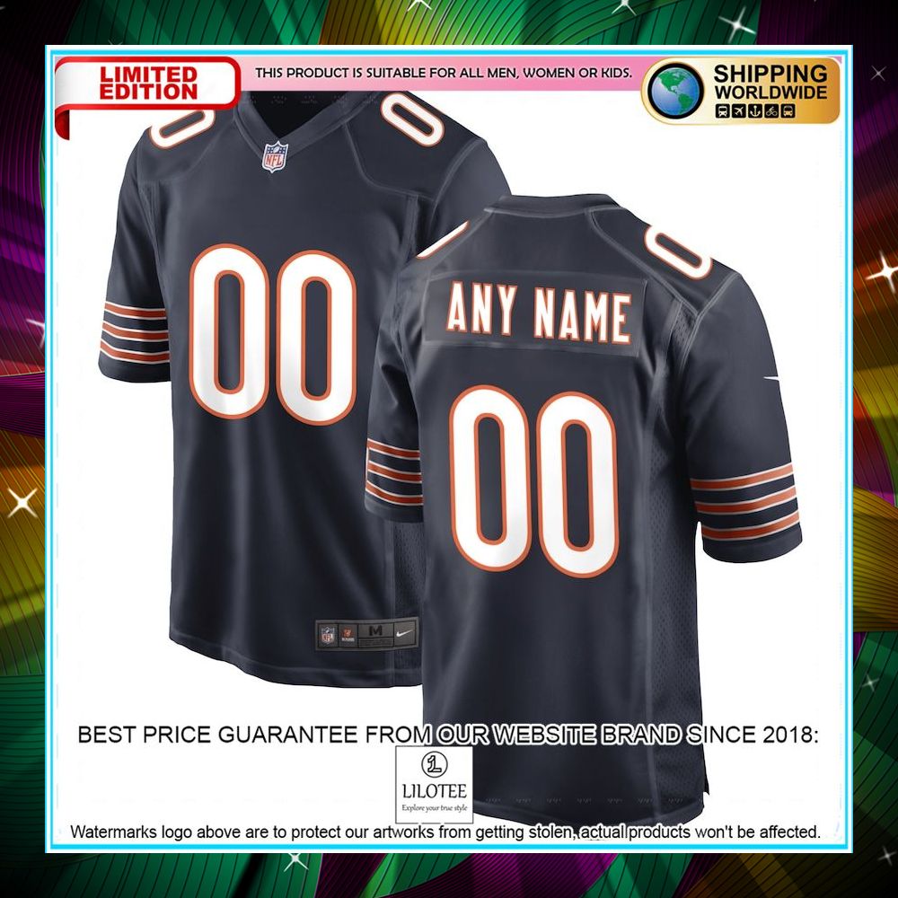 personalized chicago bears navy football jersey 1 649