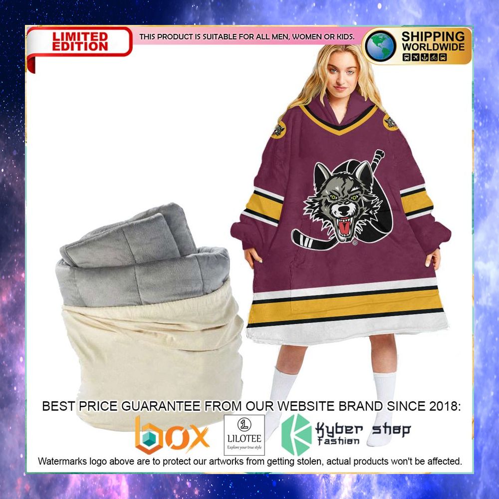 personalized chicago wolves ahl oodie blanket hoodie 1 749