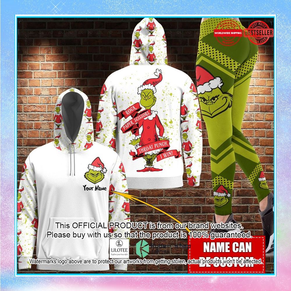 personalized christmas grinch rock paper scissors punch i win shirt hoodie 1 799