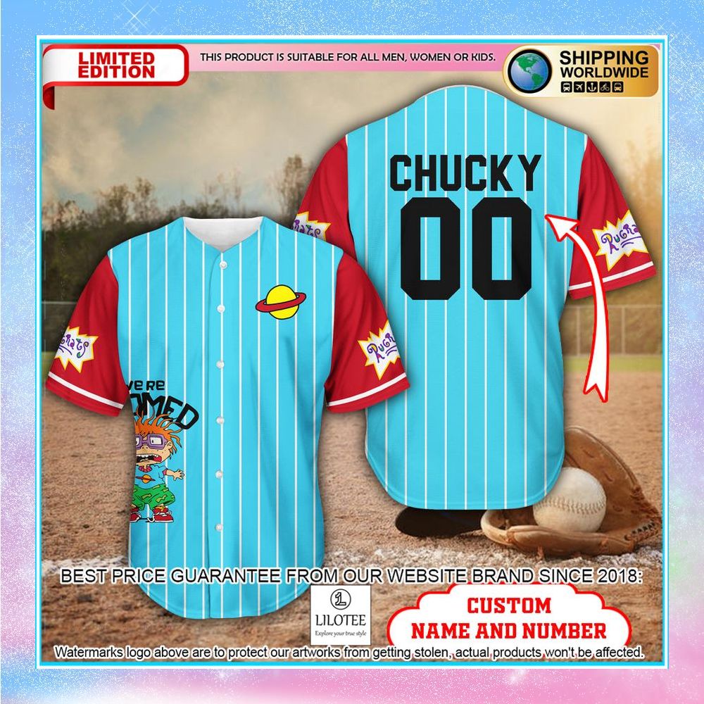 personalized chuckie finster rugrats baseball jersey 1 282