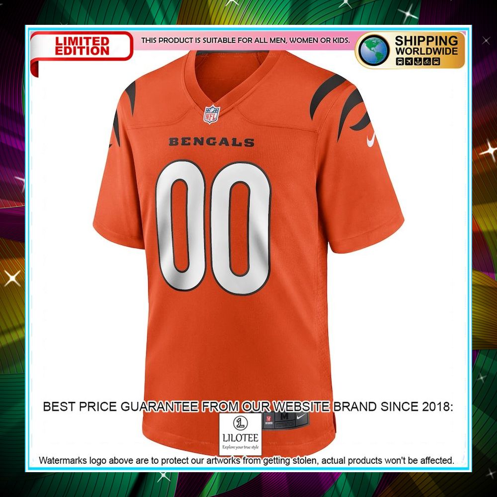 personalized cincinnati bengals alternate orange football jersey 2 539