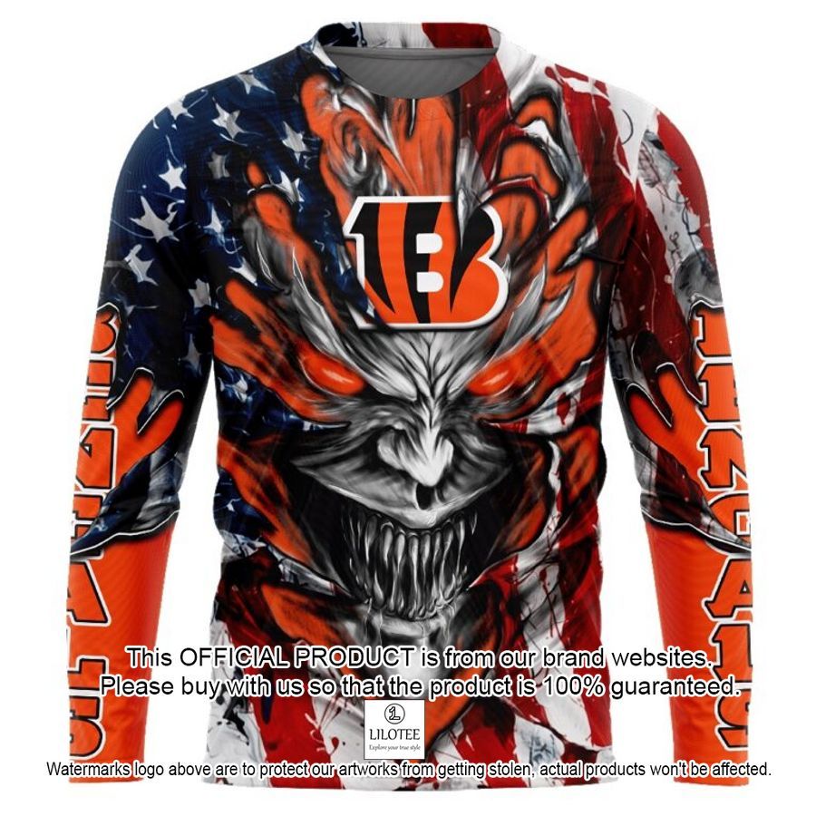 personalized cincinnati bengals demon face american flag shirt hoodie 2 950