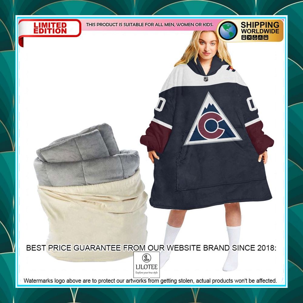 personalized colorado avalanche logo oodie blanket hoodie 1 90