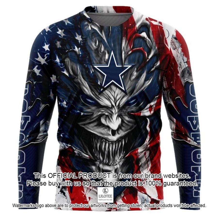 personalized dallas cowboys demon face american flag shirt hoodie 2 472