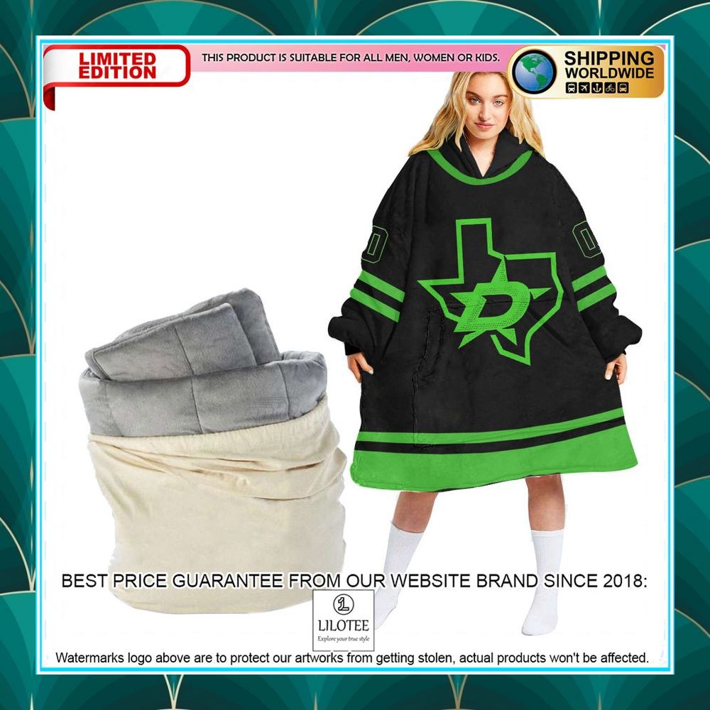 personalized dallas stars black oodie blanket hoodie 1 13