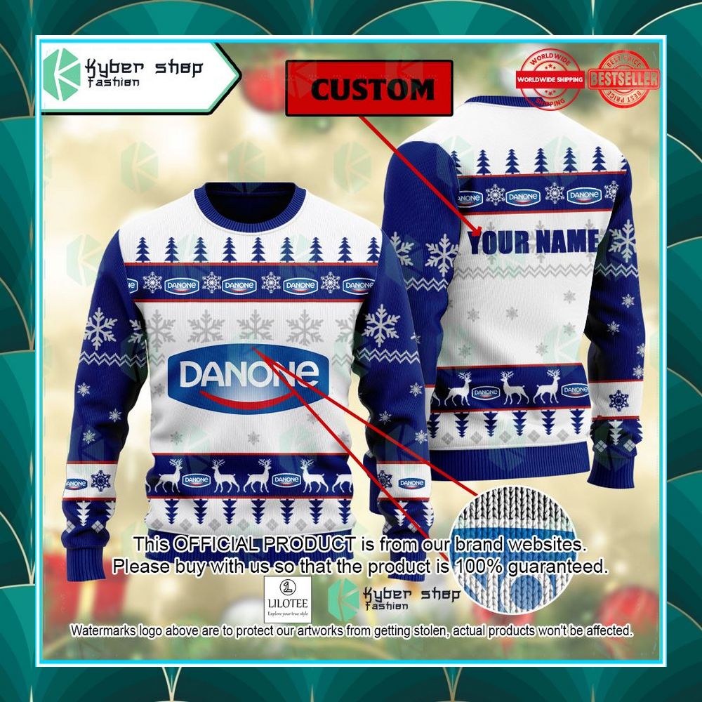 personalized danone ugly christmas sweater 1 410