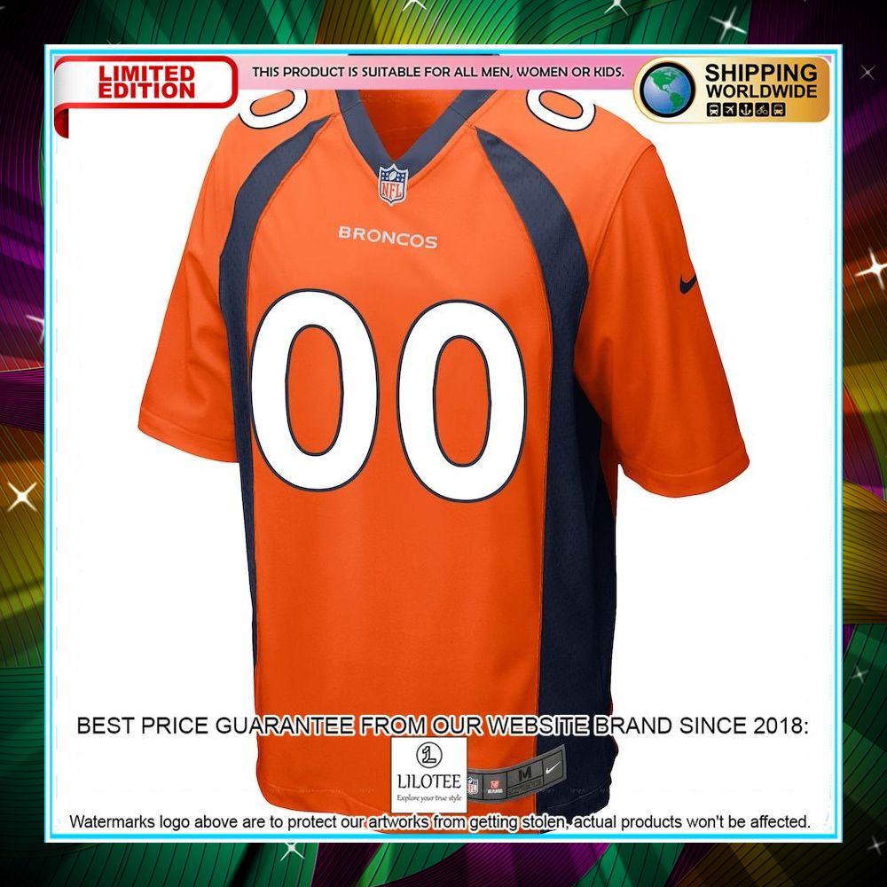 personalized denver broncos orange football jersey 2 896