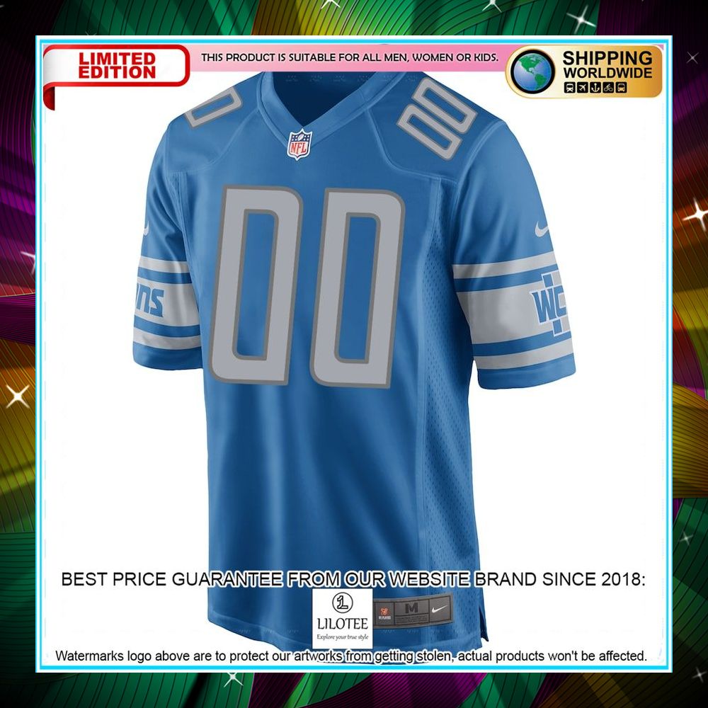 personalized detroit lions blue football jersey 2 704