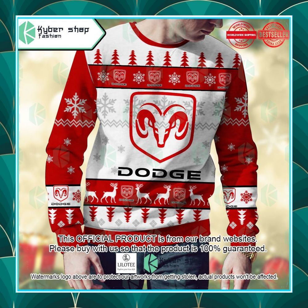 personalized dodge ugly christmas sweater 2 547
