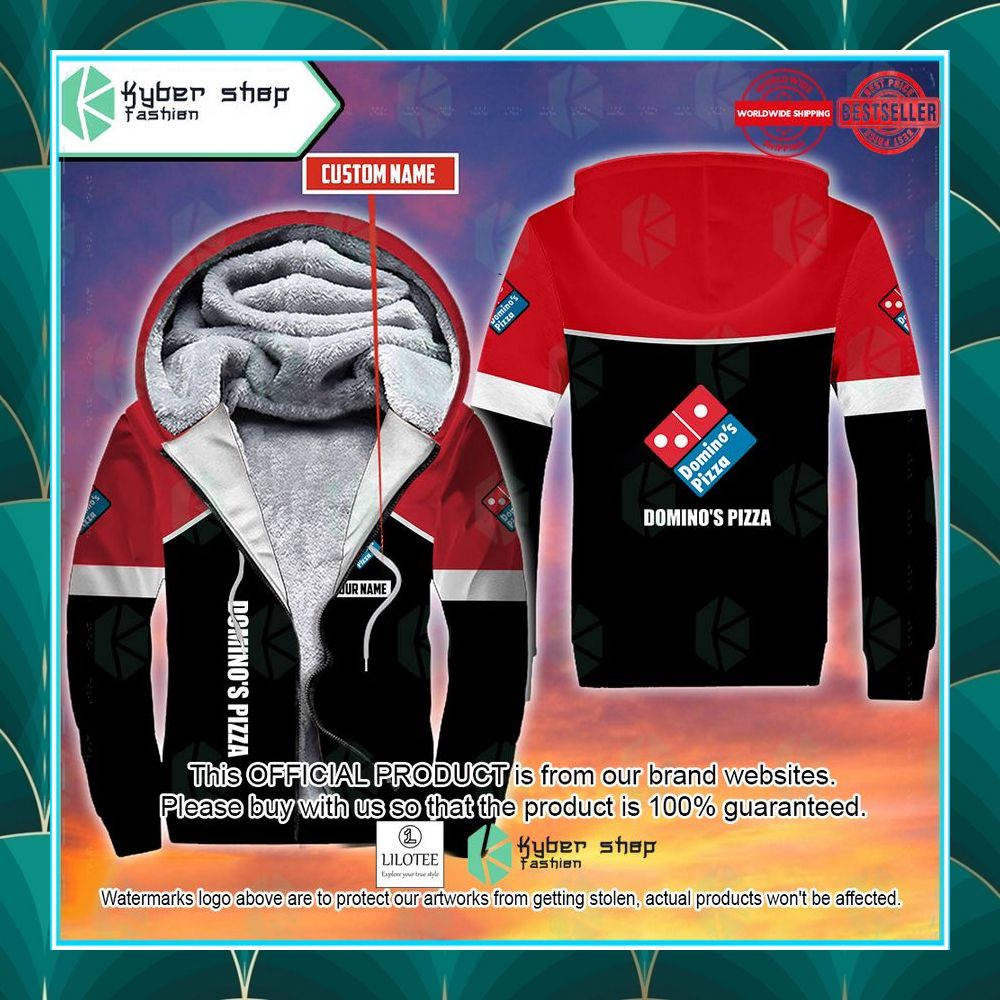 personalized dominos pizza fleece hoodie 1 544