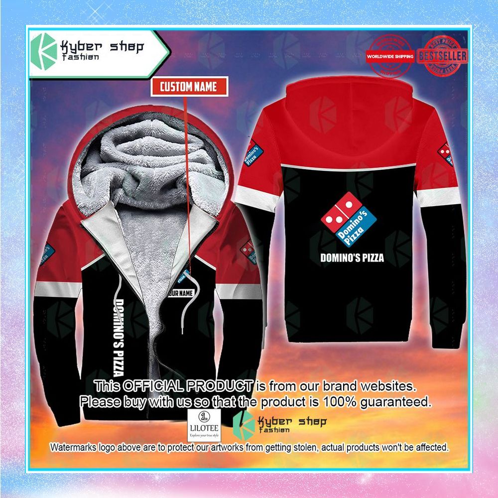 personalized dominos pizza fleece hoodie 1 613