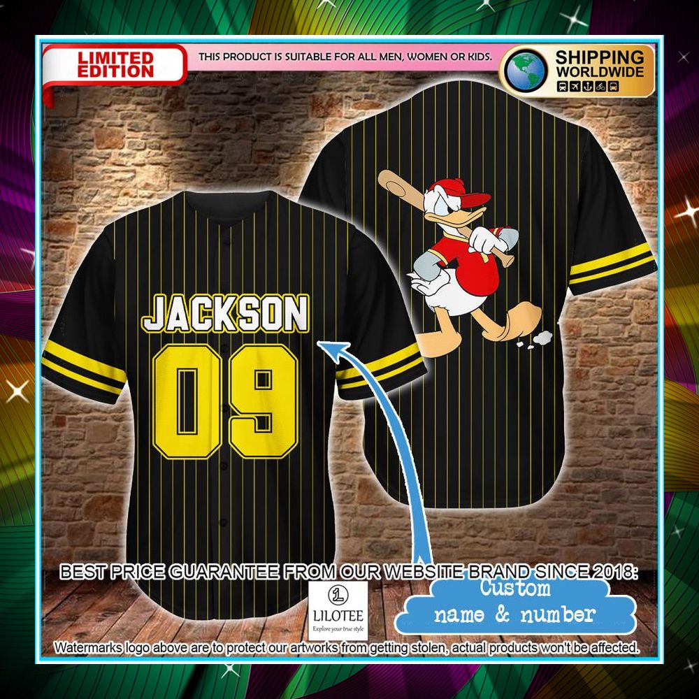 personalized donald duck baseball jersey 1 16