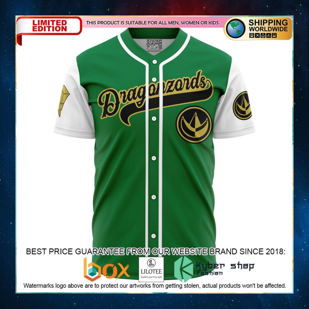 personalized dragonzords green power rangers baseball jersey 2 465